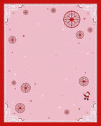 Pink Red Snowflake Santa Snowfall Rug