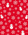 Red Snowman Snowflake Yuletide Repeating Rug