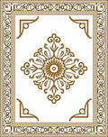 Golden Rococo Medallion Garden Frame Rug