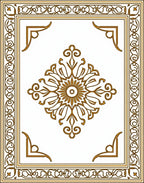 Golden Rococo Medallion Garden Frame Rug