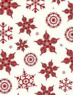 Crimson Snowflake Collection Festive Scatter Rug