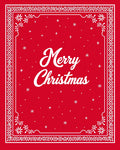 Classic Red Snowflakes Border Rug