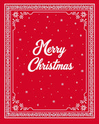 Classic Red Snowflakes Border Rug