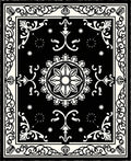 Monochromatic Floral Medallion Border Rug