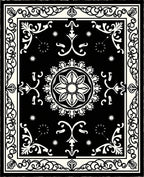 Monochromatic Floral Medallion Border Rug
