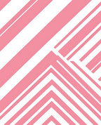 Modern Pink White Diagonal Stripes Rug