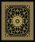 Gold Sunburst Medallion Black Rug