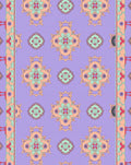 Ornate Lavender Floral Mandala Border Rug
