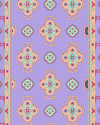 Ornate Lavender Floral Mandala Border Rug