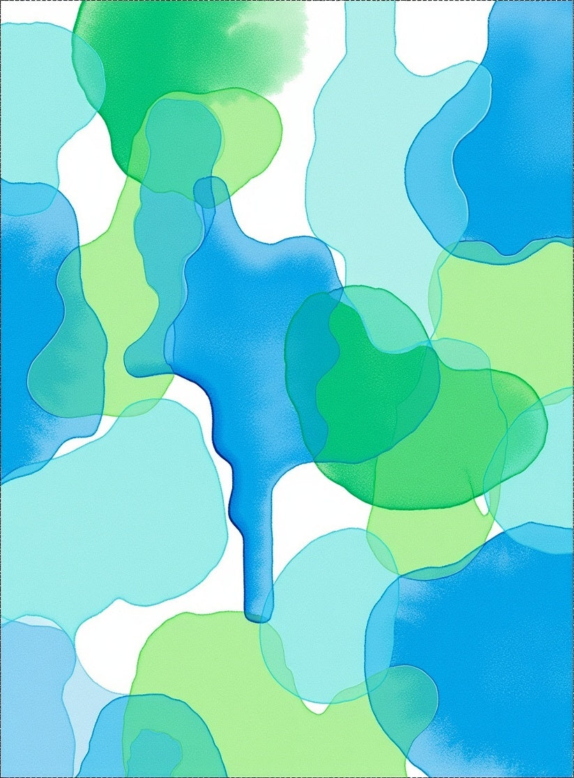 Oceanic Blue Green Abstraction Flow Rug