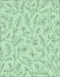 Mint Green Delicate Butterfly Foliage Rug