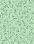 Mint Green Delicate Butterfly Foliage Rug