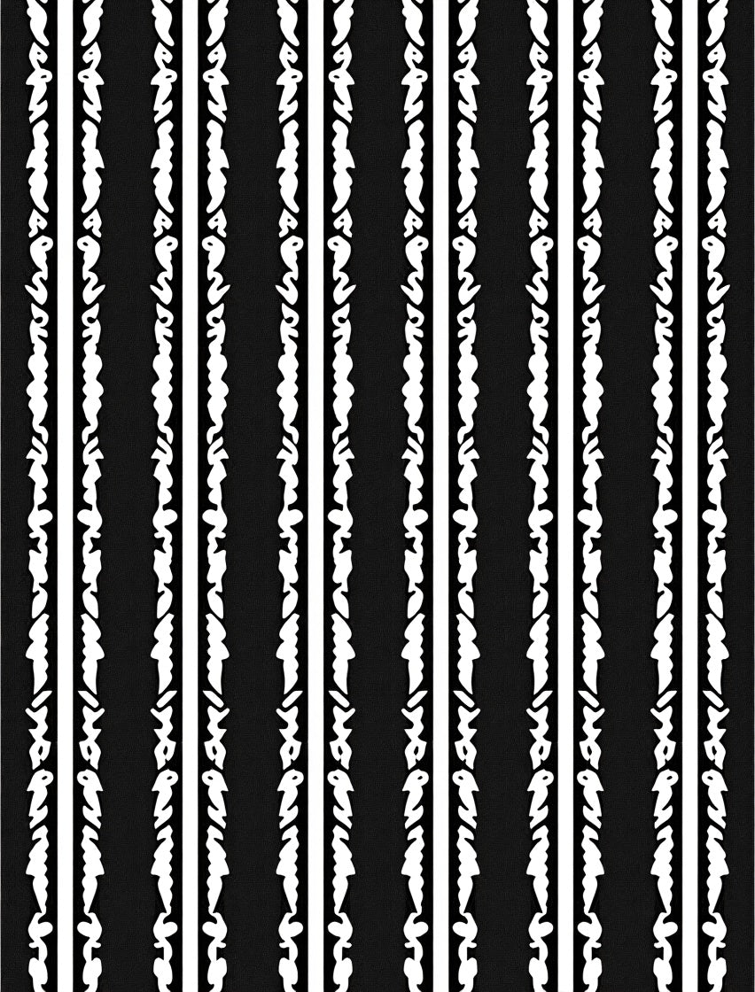 Modern Black White Vertical Stripe Element Rug