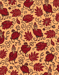 Whimsical Red Figure Folk Art Rug