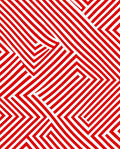 Bold Red Geometric Accordion Rug