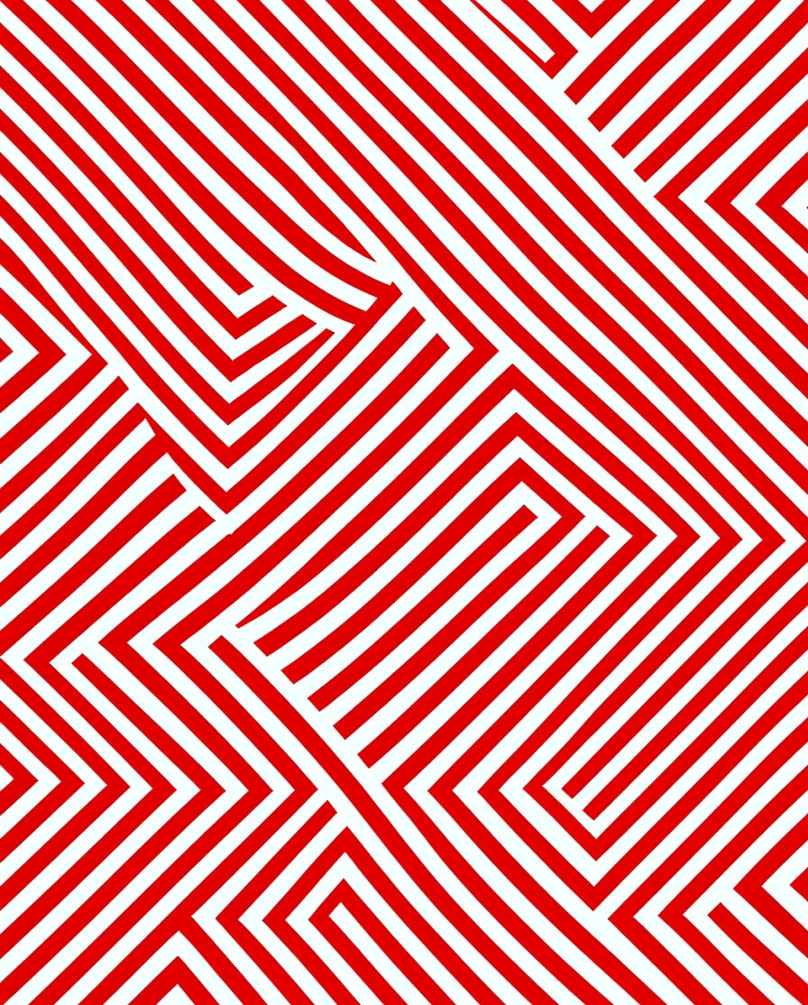 Bold Red Geometric Accordion Rug