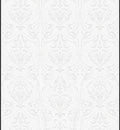 Elegant White Scrollwork Damask Rug