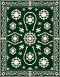 Dark Green Floral Medallion Art Rug