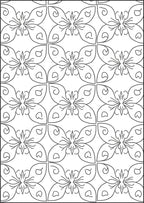 Black White Floral Butterfly Medallion Rug