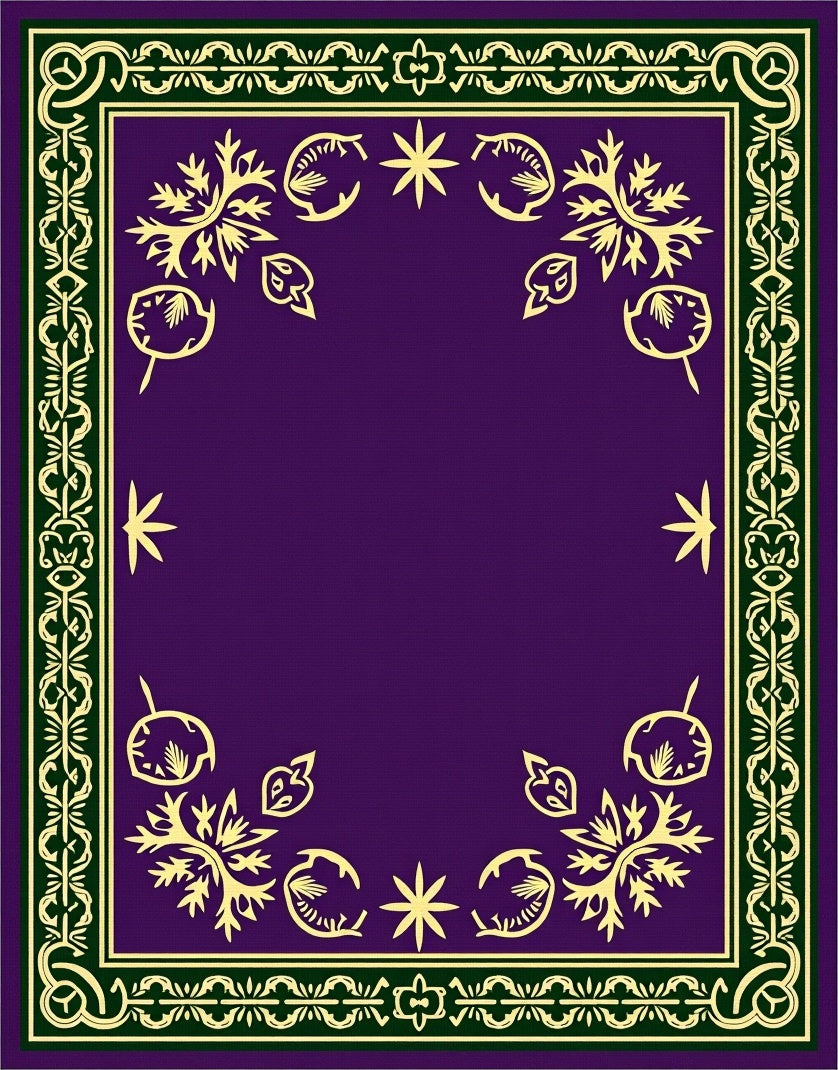 Rich Plum Gold Ornate Filigree Rug