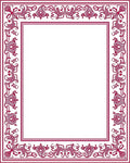 Crimson Elaborate Floral Border Rug