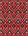 Crimson Jade Lattice Floral Medallion Rug