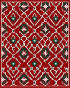 Crimson Jade Lattice Floral Medallion Rug