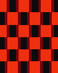 Bold Orange Black Checkered Weave Rug