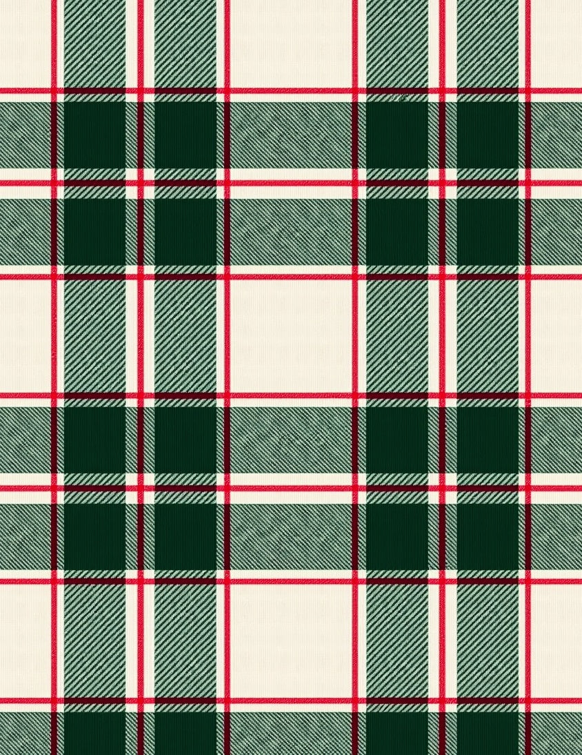 Classic Red Green Cream Plaid Rug