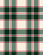 Classic Red Green Cream Plaid Rug