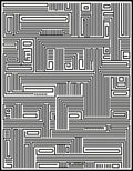 Black and White Geometric Maze Rug