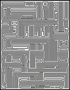 Black and White Geometric Maze Rug