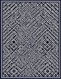 Deep Navy Labyrinthine Lines Rug