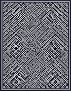 Deep Navy Labyrinthine Lines Rug