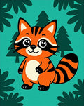 Cute Orange Raccoon Forest Friends Rug