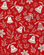 Festive Red Bell Floral Scatter Rug