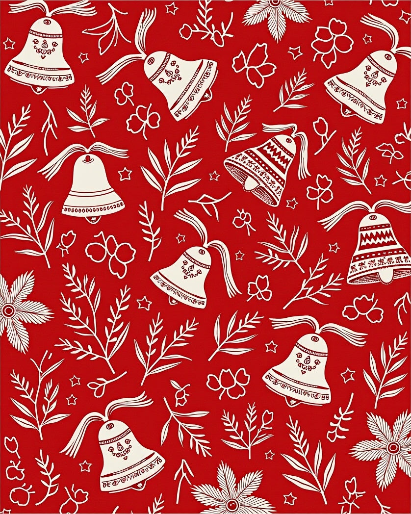 Festive Red Bell Floral Scatter Rug