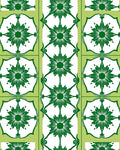 Green Floral Garden Motif Rug