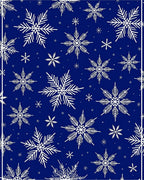 Deep Blue White Snowflake Medley Rug