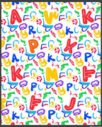 Vibrant Multi-Color Alphabet Collage Rug