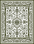 Classic Black White Floral Scroll Rug
