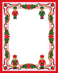 Festive Red Green Nutcracker Border Rug