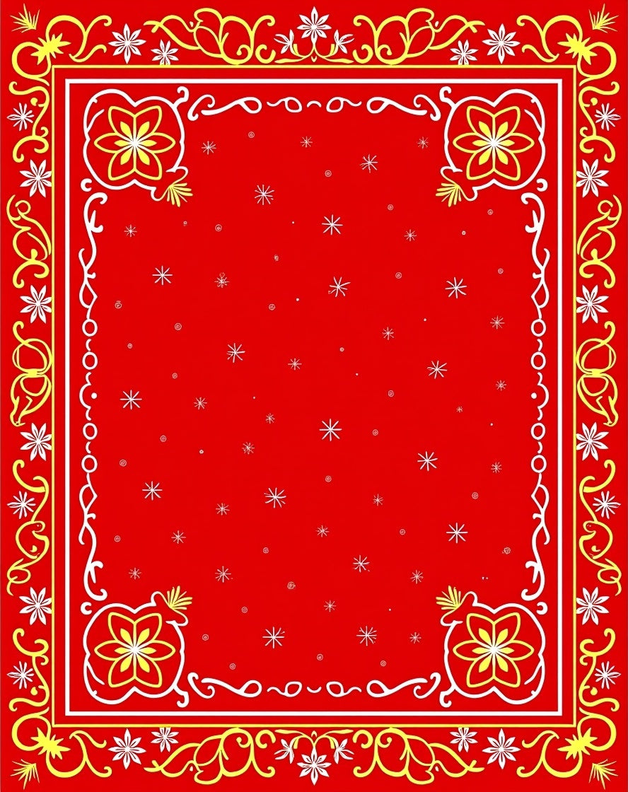 Radiant Golden Swirl Border Rug