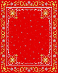Radiant Golden Swirl Border Rug