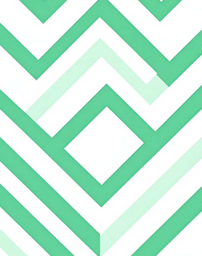 Mint Green Chevron Geometric Rug