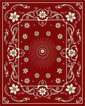 Crimson Floral Sunburst Medallion Rug