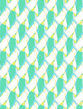 Modern Teal White Abstract Interlocking Rug