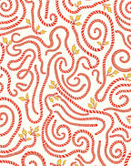Festive Red White Candy Cane Swirls Rug