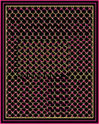 Black Pink Yellow Interlocking Geometric Frame Rug