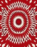 Crimson radial starburst abstract Rug